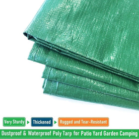 Tespher landscape pruning tarp catches trimmings during yard work