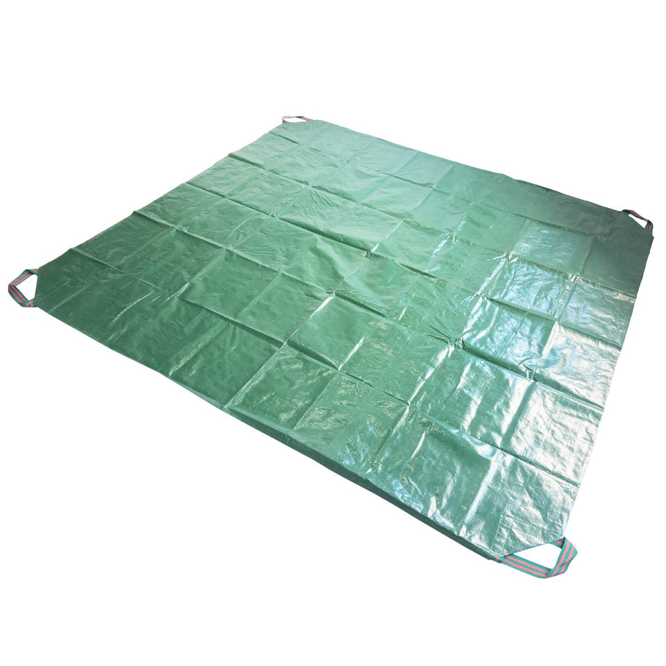 Tespher leaf tarp 7x7 ft with four handles for easy hauling