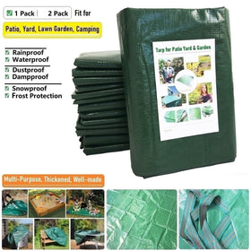 Tespher sandbox cover tarp 7x7 ft protects play area