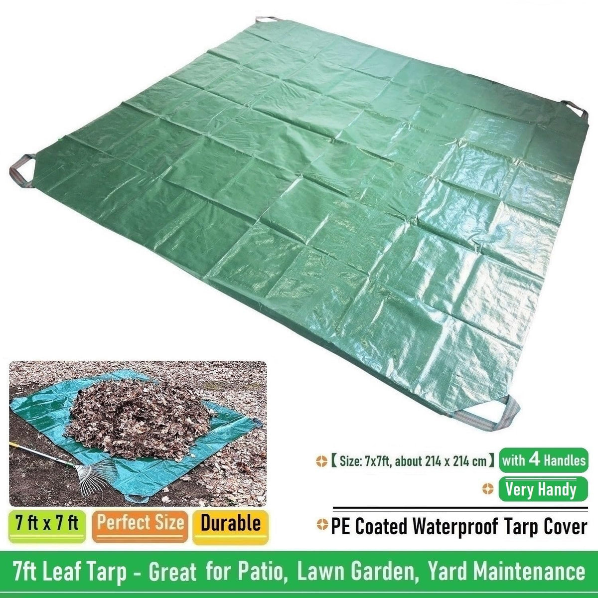 Tespher yard waste tarp for leaves and clippings cleanup