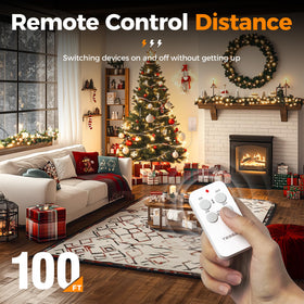 TESSAN 100ft RF range signals through walls for easy room-wide control.