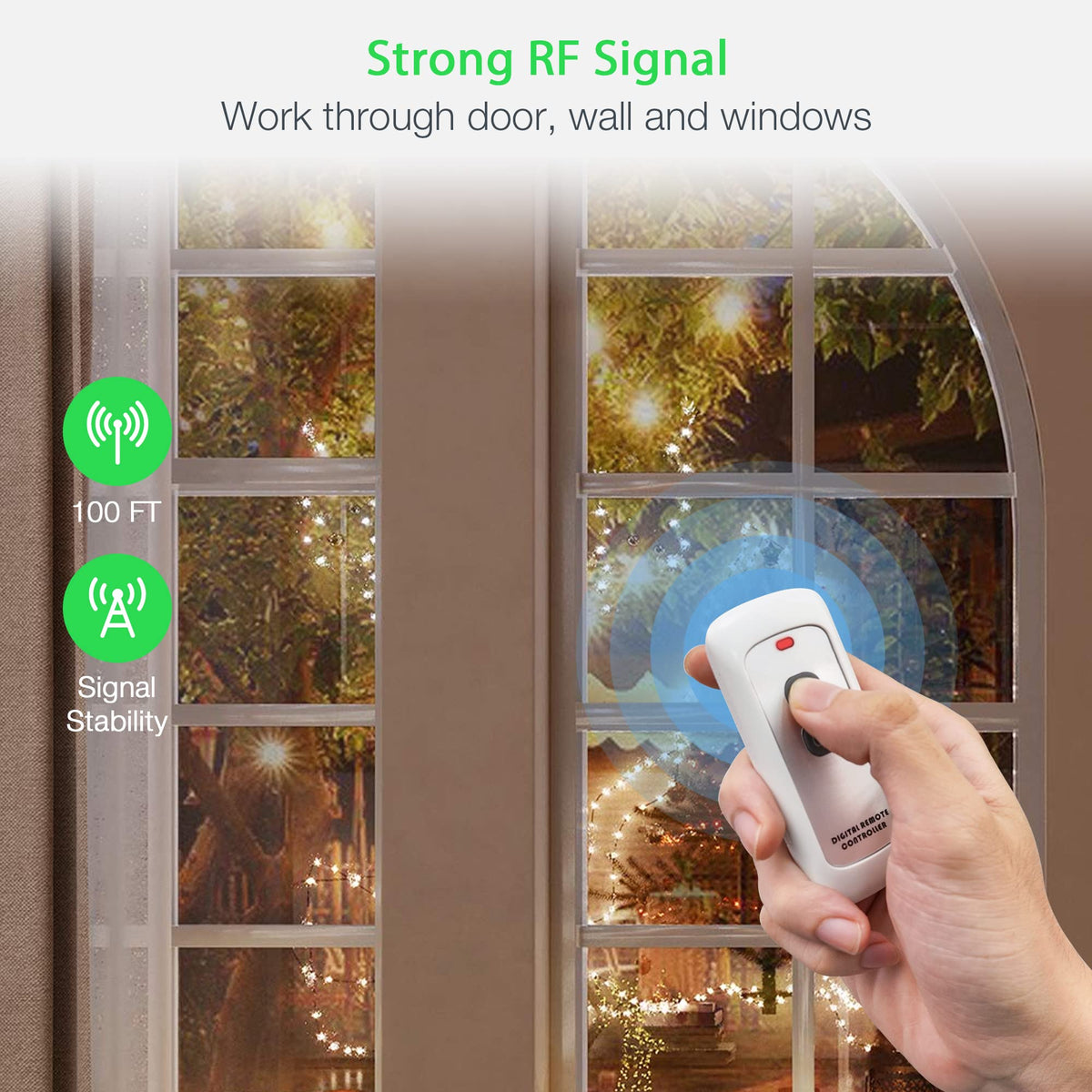 TESSAN 100ft RF range works through walls for flexible placement.