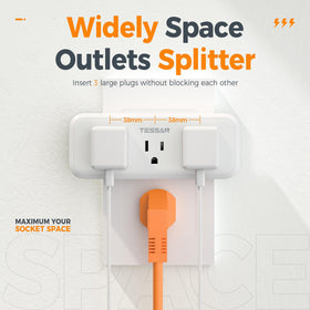 TESSAN 1875W surge protector extends safe power to computers and shavers.