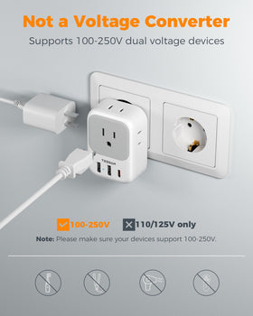 TESSAN 7-in-1 power adapter for European trips