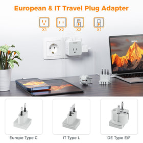 Compact and lightweight EU power adaptor ideal for luggage and bags