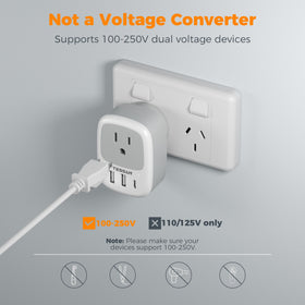 TESSAN compact travel adapter shown in a suitcase for easy packing