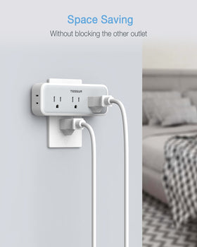 TESSAN compact travel plug expander fits in luggage for on-the-go power.