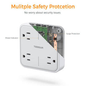 TESSAN compact wall plug saves desk space in tight rooms