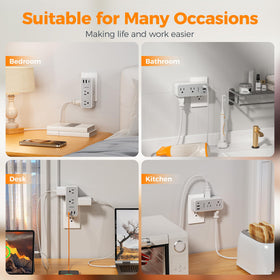 TESSAN cords stay tidy with a compact, accessible plug arrangement.