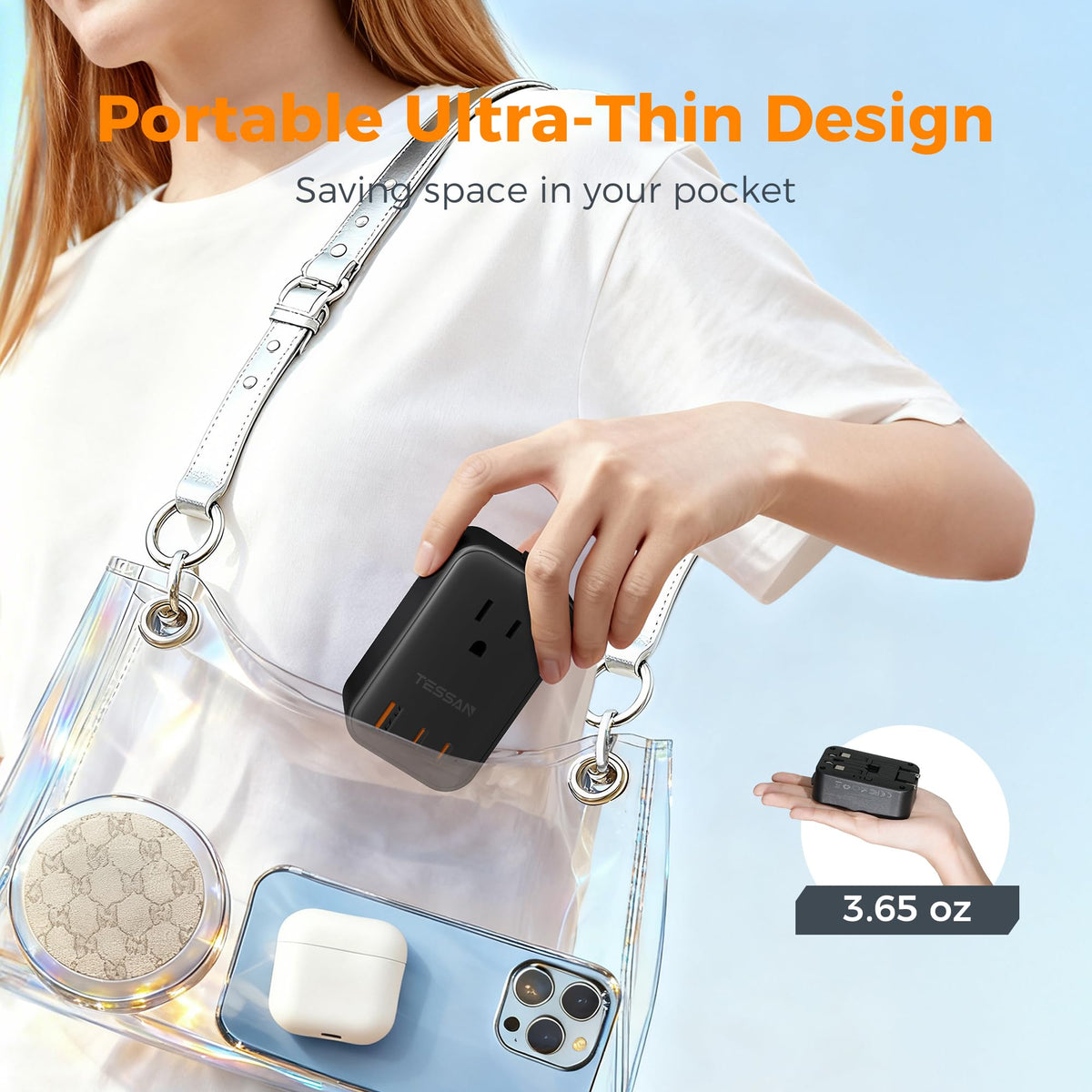 TESSAN cruise-ready compact size designed for space-saving travel.