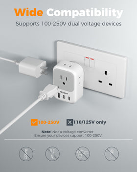 TESSAN cruise-friendly UK adapter fits cabins and ships with sensible size