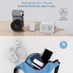 TESSAN cruise-friendly compact power strip ideal for travel