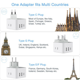 TESSAN detachable plugs offer EU, UK, and US compatibility for trips.