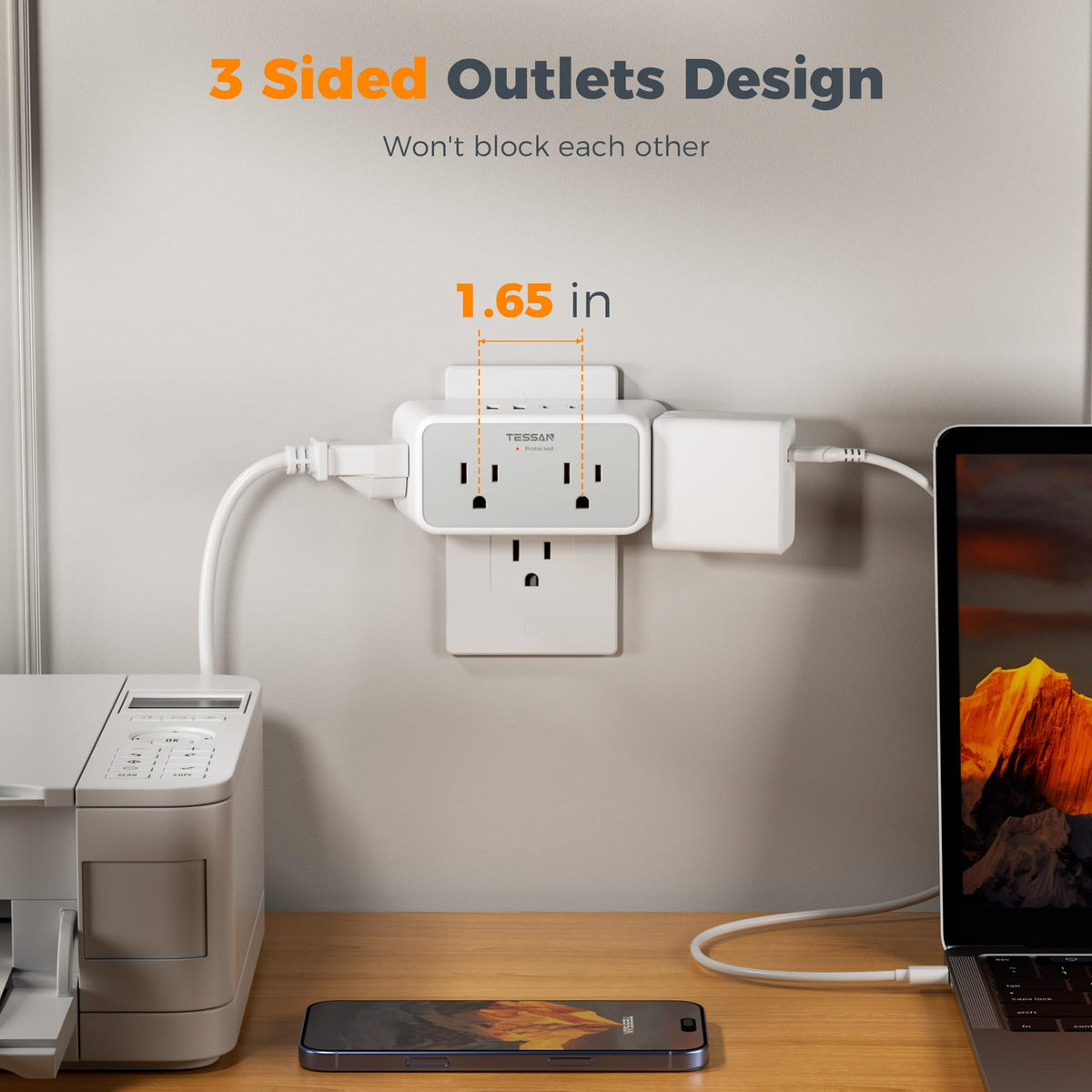 TESSAN compact design suits dorm rooms while keeping desks tidy