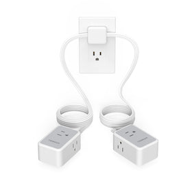 TESSAN double-ended flat plug power strip with 12ft reach for flexible setup.