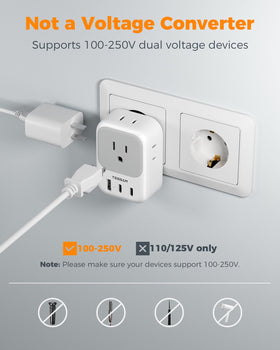 TESSAN Europe travel plug cruise-friendly for easy travel use.