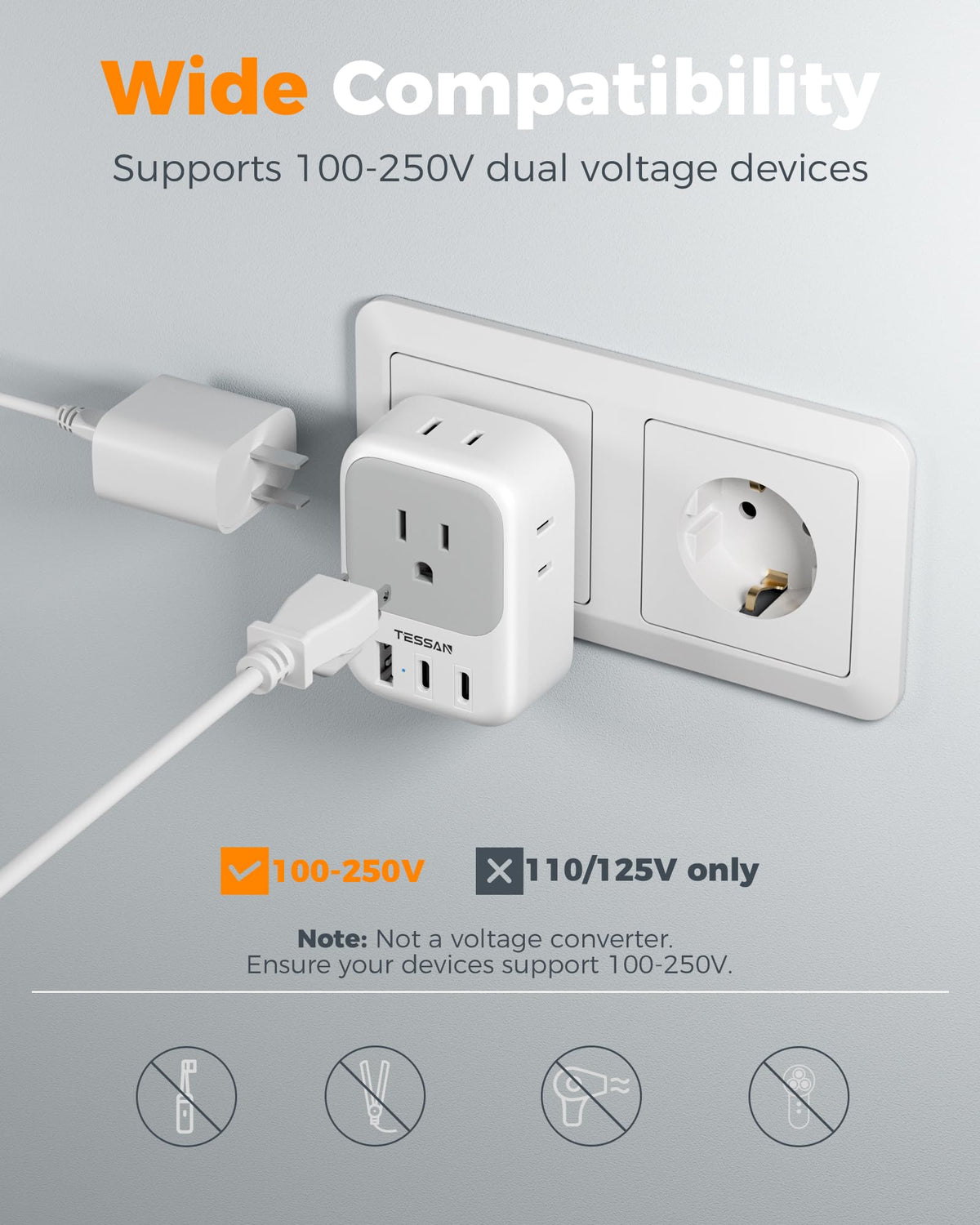 TESSAN European compatibility supports many destinations for worry-free trips