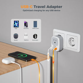 TESSAN compact-size travel plug adapter ideal for bags and pockets