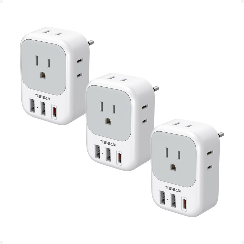 TESSAN European travel plug adapter with USB-C 20W PD, ideal for fast charging on the go