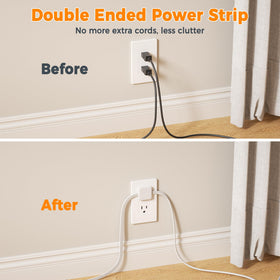 TESSAN flat plug design sits flush against the wall saving space.
