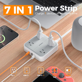 TESSAN flat plug pull-ring detail for easy unplugging in tight spaces