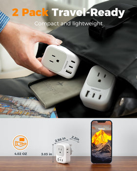 TESSAN four-sided design prevents blocking when charging multiple devices.