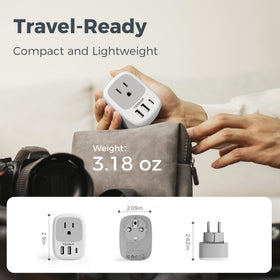 TESSAN Greece travel adapter with smart USB ports for efficient charging.
