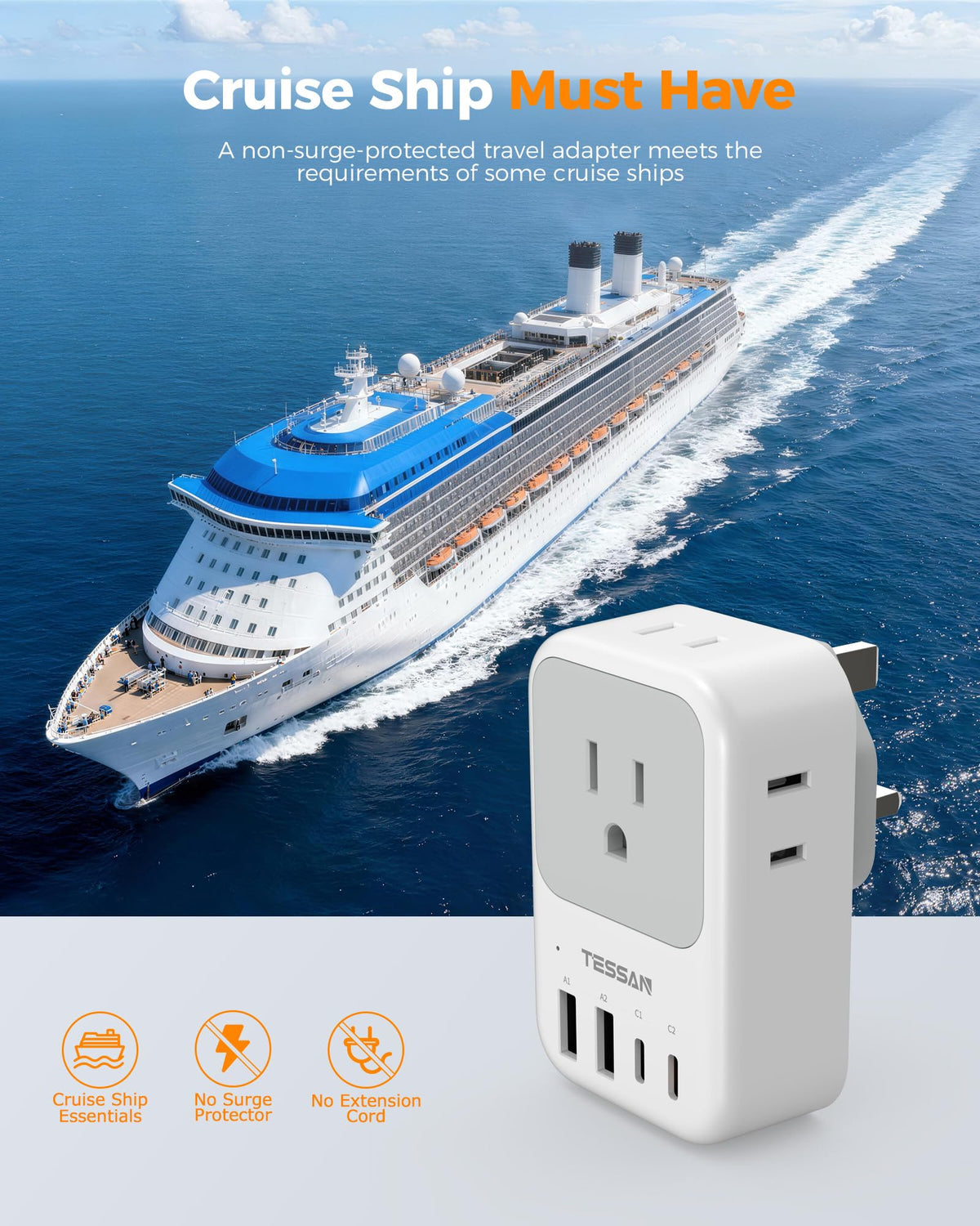 TESSAN multi-device charging solution keeps phones and wearables powered.