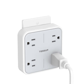 TESSAN multi plug extender with four outlets, perfect for convenient home charging
