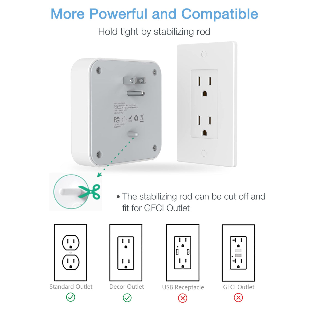 TESSAN surge-protected extender ready for a busy home office setup