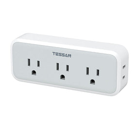 TESSAN multi plug outlet extender with five outlets for simultaneous device charging.