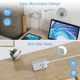 TESSAN non-slip bottom and mounting hole ensure secure desk placement
