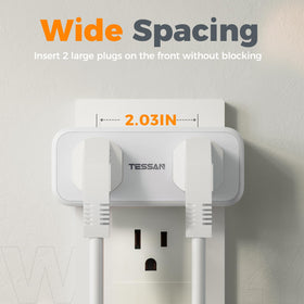 Compact wall plug design saves desk space and keeps surfaces tidy