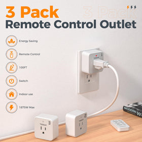 TESSAN outlets mounted on wall demonstrating space-saving placement