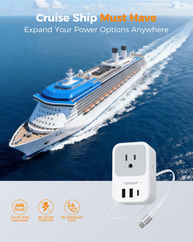 TESSAN portable power hub ideal for European travels.