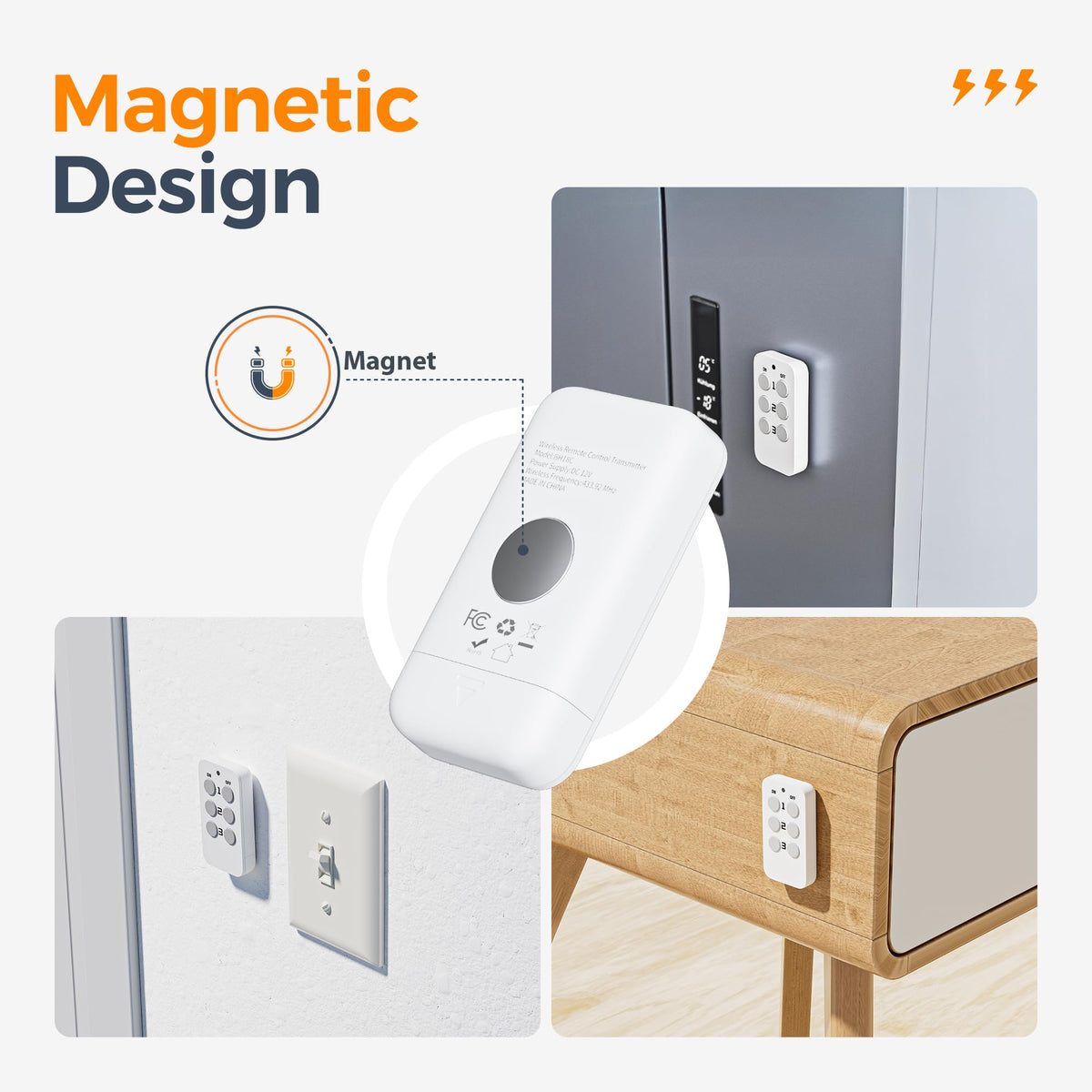 TESSAN remote control outlet energy-saving design helps reduce standby waste.