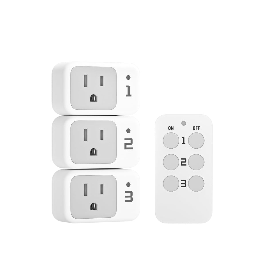 TESSAN remote control outlet, pre-paired for quick setup and easy use.