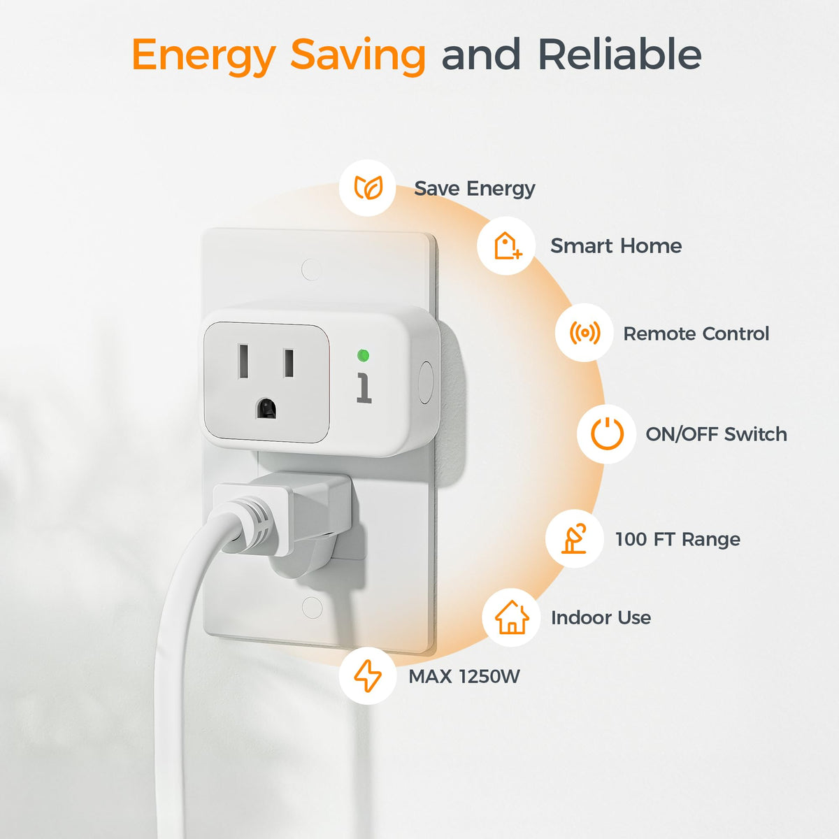 TESSAN remote control outlet ideal for living rooms and bedrooms.