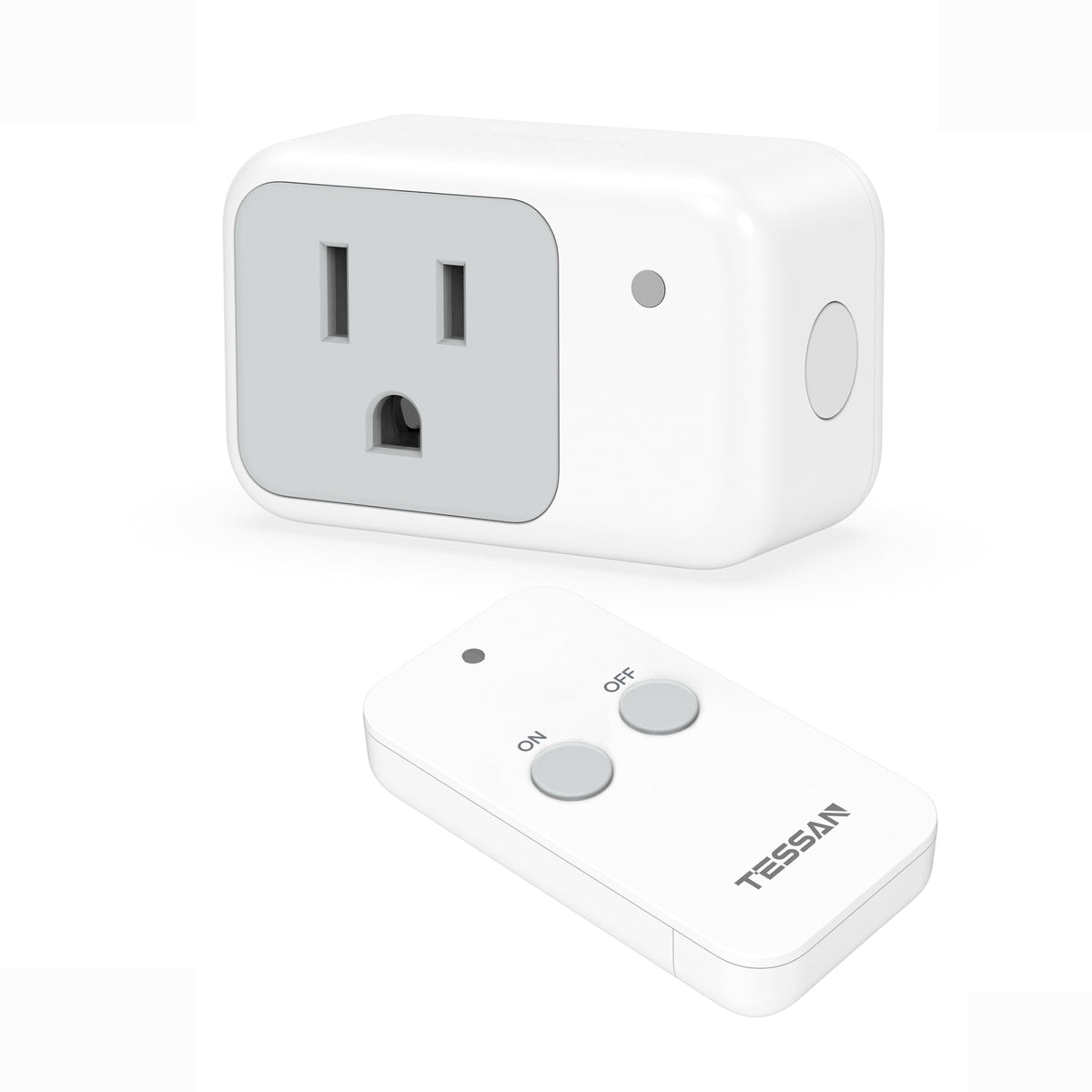 TESSAN remote-control outlet setup demonstrating plug-and-play convenience