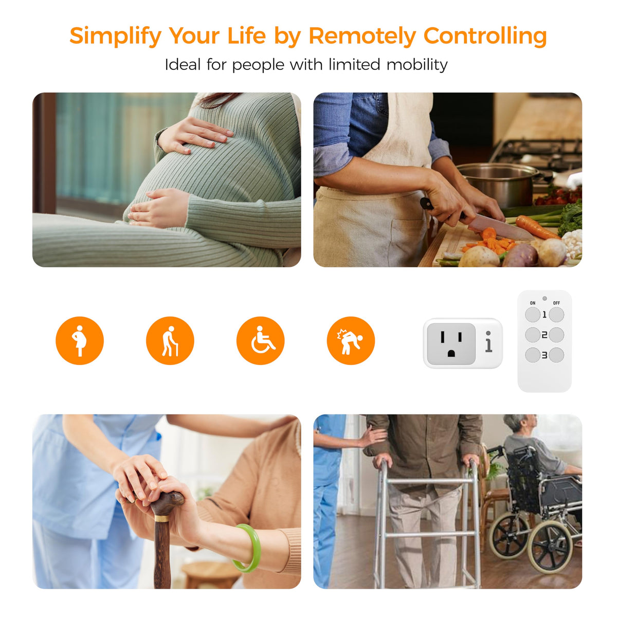 TESSAN remote control outlet compact design saves wall space.