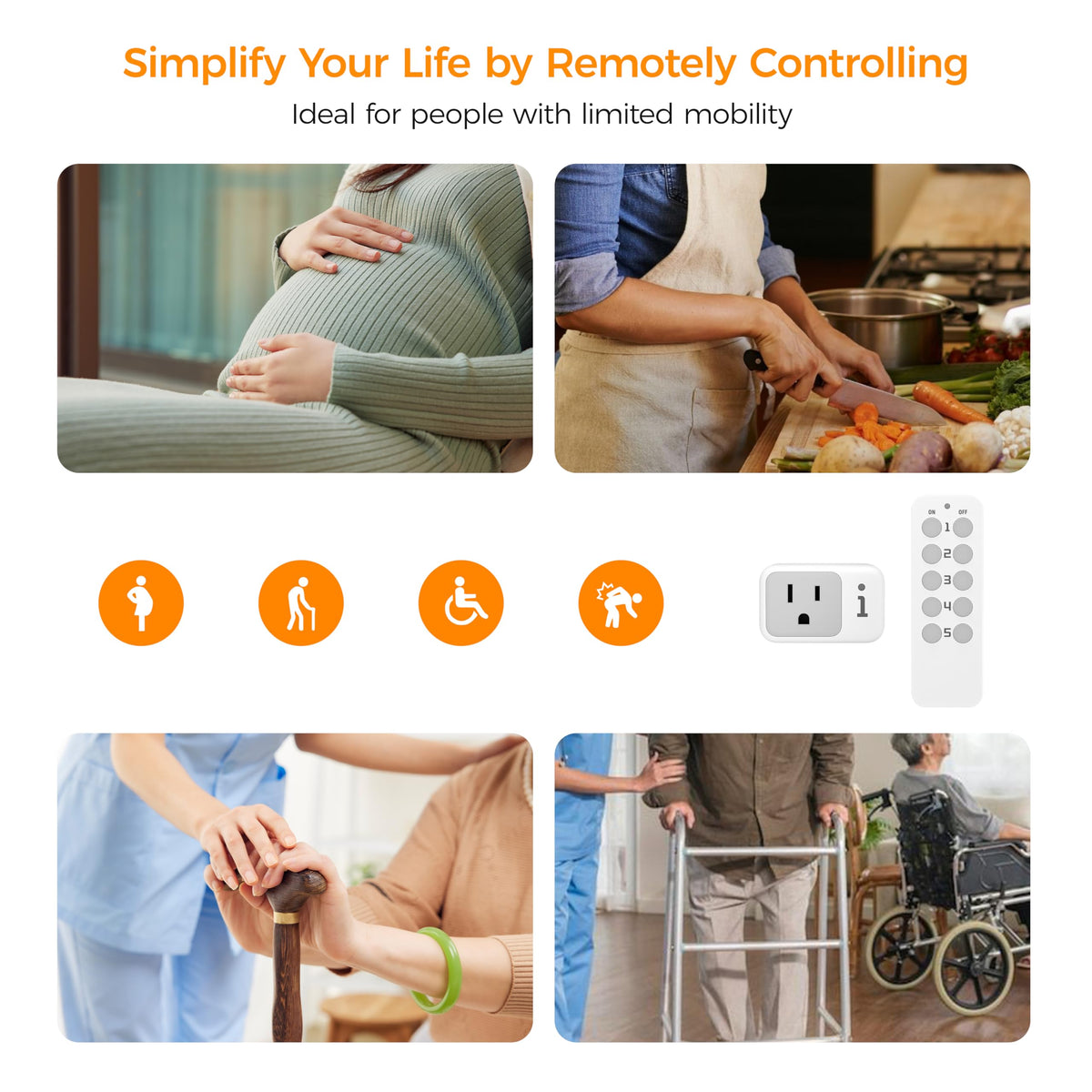 TESSAN remote range up to 100 feet enables wall-to-wall control.
