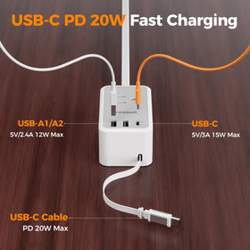 TESSAN compact cruise-friendly power strip fits in luggage for travel