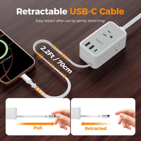 TESSAN power strip showing USB ports for multiple devices at once