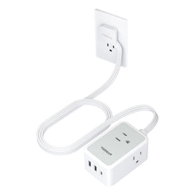 TESSAN small flat plug power strip showing ultra-slim design for space-saving placement