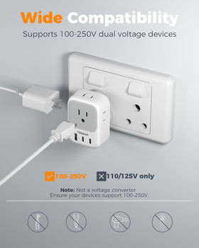 TESSAN 7-in-1 adaptor powers multiple devices at once.