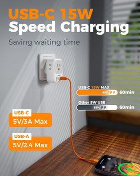 TESSAN USB-A port supports extra devices during long trips.