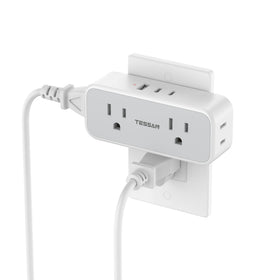 TESSAN 7-in-1 outlet keeps dorm desks tidy with four outlets and three USB ports.