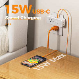 TESSAN surge protector protecting electronics from surges and spikes.