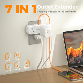 TESSAN outlet extender USB-C port enables fast device charging.