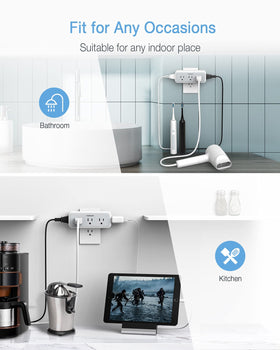 TESSAN travel-ready solution keeps outlets organized in tight spaces.